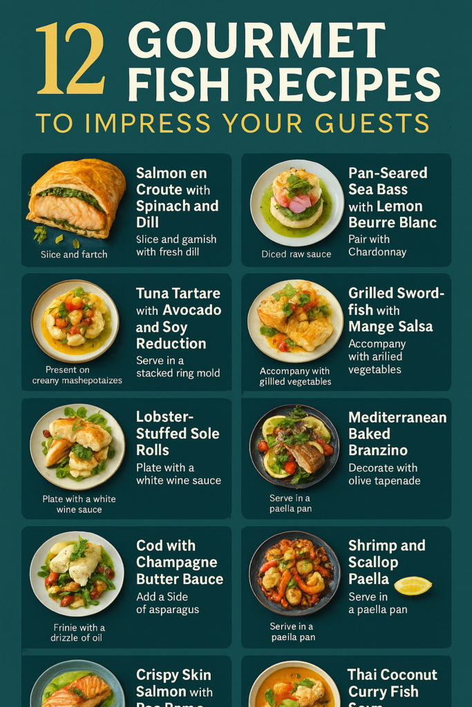 12 Gourmet Fish Recipe s to Impress Your Guests: Elegant, Delicious, and Show-Stopping