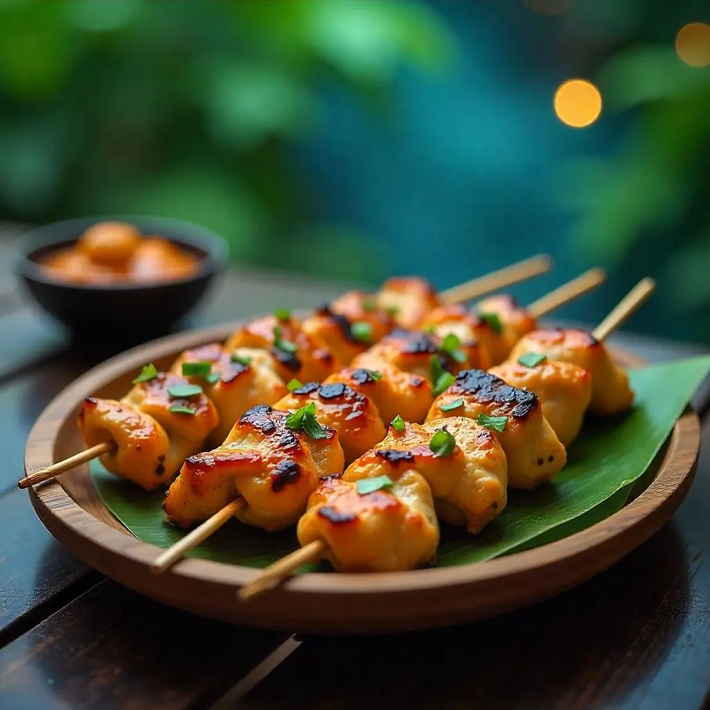 Juicy grilled chicken breasts on barbecue grill with smoky flame