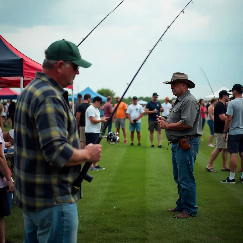 Fishing expos 2025 trade show with gear, anglers, and booths