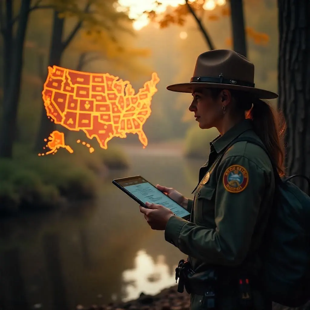 USA map showing “Fishing License Requirements by State