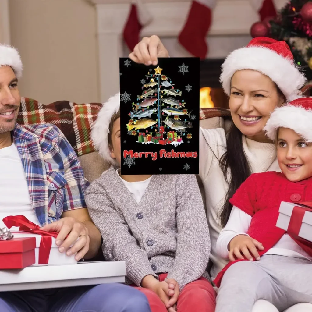 Merry Fishmas" Christmas Ornament: The Perfect Gift for Fishermen This Holiday Season 3 funny fishing themed christmas ornament