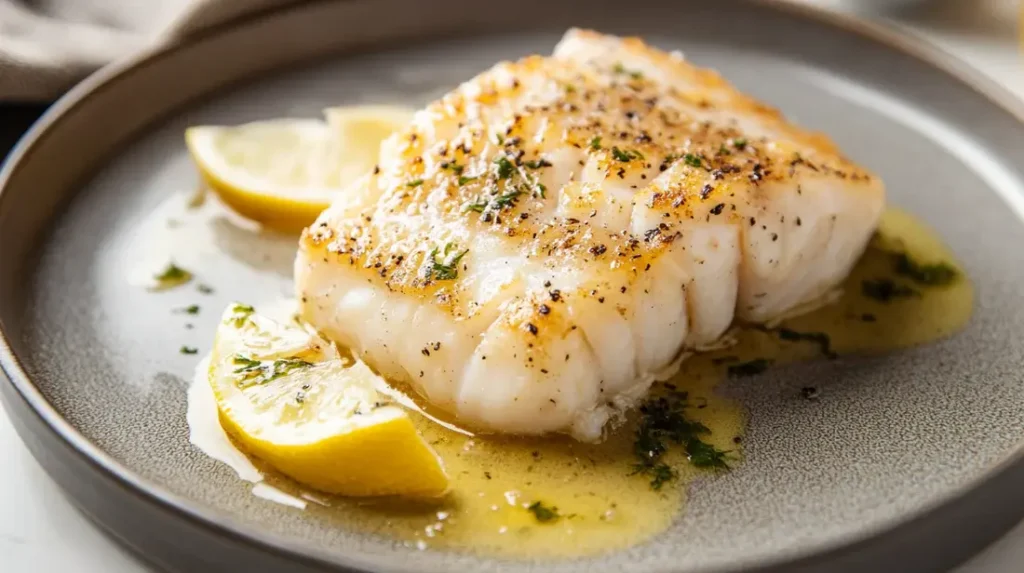 Pan-Seared Cod with Garlic Lemon Herb Sauce – 15 Minutes