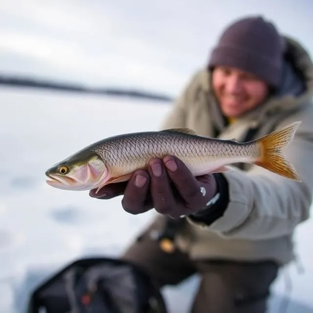 Rainbow smelt fish showing distinctive silvery scales and translucent body