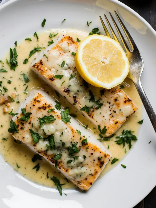 Pan Seared Cod with Garlic Lemon Herb Sauce