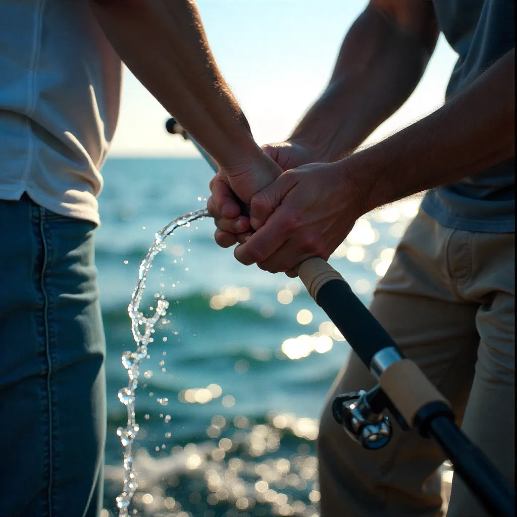 Saltwater vs Freshwater Fishing Rods: What to Know Before You Buy 2026 4 Angler maintaining saltwater rod rinsing with fresh water