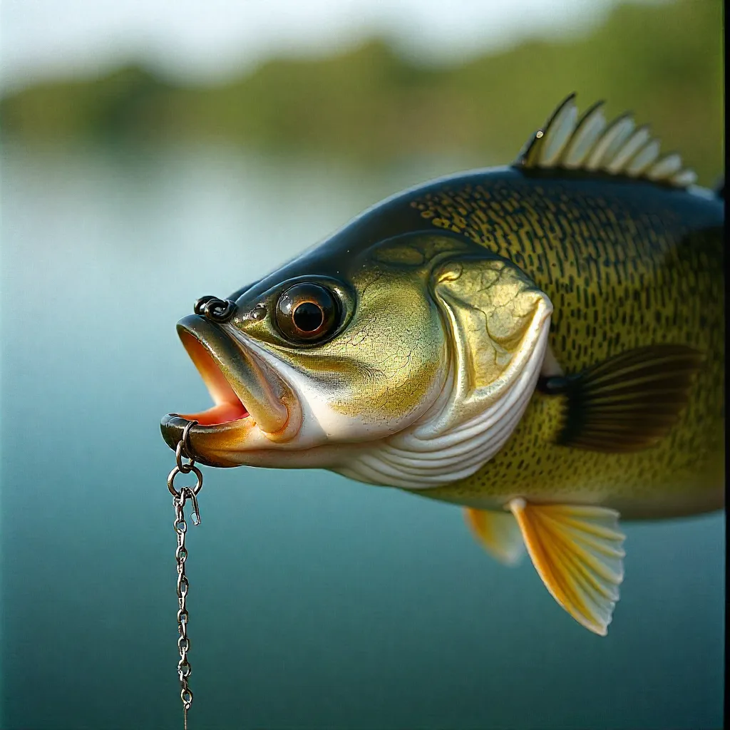 Properly rigged texas style plastic worm showing straight alignment