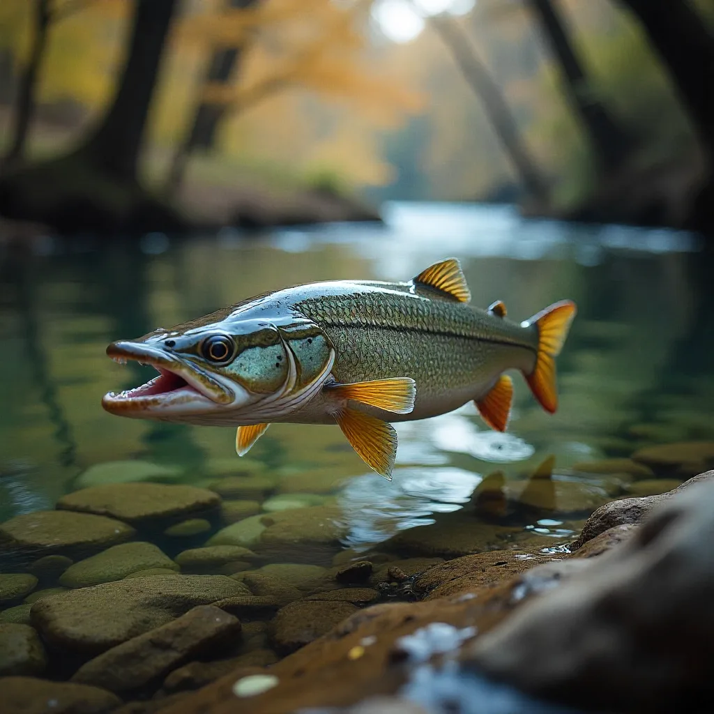 Fall Freshwater Fishing: Complete Autumn Guide 2026 3 Baitfish schools in fall creek followed by predatory gamefish