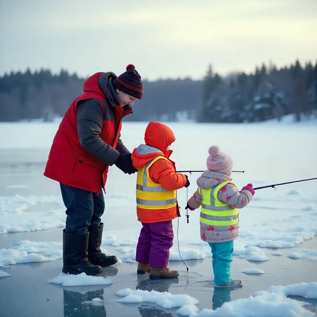Ice Fishing with kids