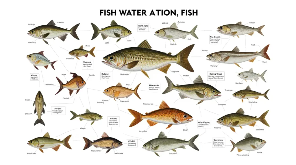 Freshwater fish identification showing anatomical features and markings